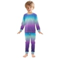 thumbnail image 3 of joogoo Blue Gradient 2 Piece Long Sleeve Tee and Pants Cotton Pajama Set 8Y, 3 of 7
