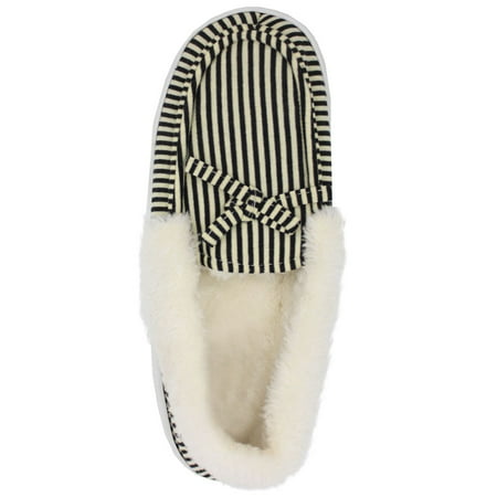 

LAVRA Women s Fur Lined Moccasin Slippers Warm Bootie House Shoes