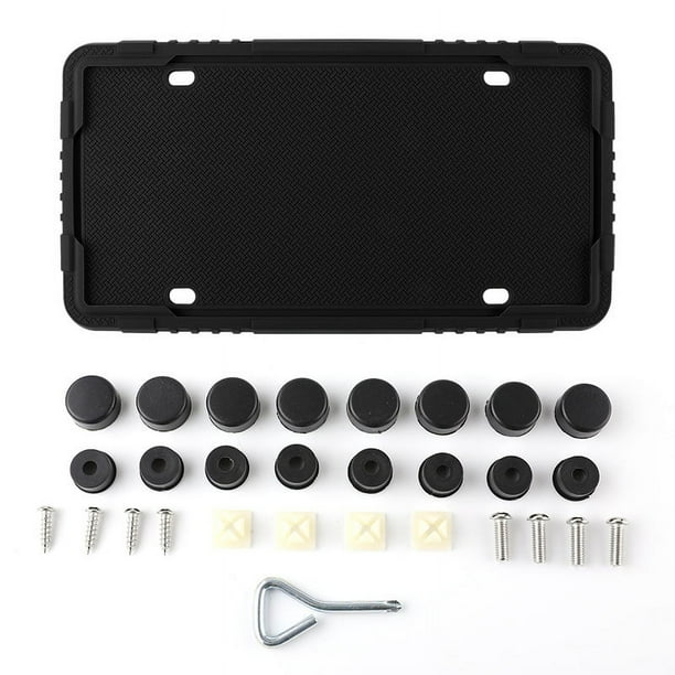 Marcos para matrícula, paquete de 2 cubiertas para matrícula de coche, soporte universal para matrícula de TPU negro para coche americano. Accesorios para automóvil antioxidantes, antisonajeros y resistentes a la intemperie con orificios de drenaje oso de fresa Electrónica