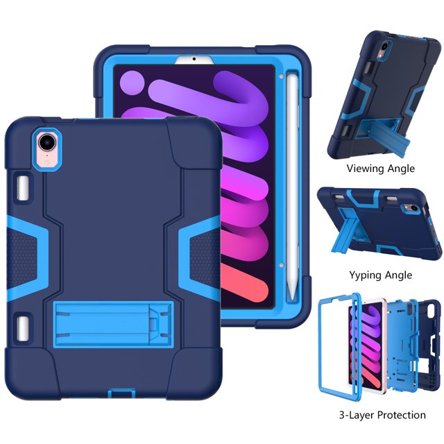 Shockproof Silicone Case with PC Stand for ONN 10.1 2022 Tablet (100071485), Durable, Full Protection, Multi-Angle Stand (Navy Blue,onn 10.1 2022 (100071485 ))