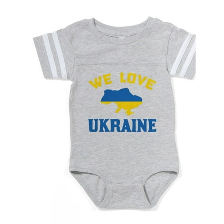 

CafePress - We Love Ukraine - Cute Infant Baby Football Bodysuit