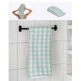 thumbnail image 6 of Blue Green Towel Set of 3, Soft Microfiber Bath Towels, Hand Towel, Washcloths, Grid Checkered Plaid Gingham Lattice Trellis Quick-Dry Absorbent Towels for Bathroom Kitchen Hotel Beach Gym Spa, 6 of 7
