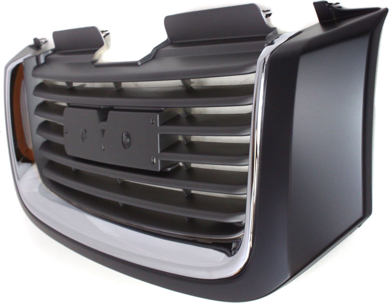 Grille Assembly Compatible With 2002-2009 GMC Envoy 2002-2006 XL Painted Black Shell with Gray Insert