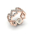 thumbnail image 2 of Natural 1.45Ct Round Cut Diamond Alternating Heart Women's Anniversary Wedding Eternity Band Ring Solid 14k Rose Gold G SI1, 2 of 3