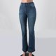 thumbnail image 4 of Gibobby Pantalones mezclilla mujer Pantalones vaqueros sueltos con diseño de doble botón y pierna recta de cintura alta para mujer(Azul claro,XL), 4 of 5
