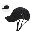 thumbnail image 4 of Unisex Baseball Cap, Summer Sun Hat with Hidden Strap, Breathable Adjustable Hat for Outdoor Hiking, Riding, Beach, Running, Travel, UV Protection Sport Cap-Black, 4 of 9