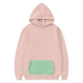 thumbnail image 3 of Hpapadks Girls Sweatshirt Long Sleeve Color Block Stylish Minimalist Casual Hooded Sweatshirts Boys Hoodie Light Pink 9-10, 3 of 3