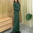 thumbnail image 4 of Womens Skirts for Fall Solid Long Sleeve Casual Knitted Skirt Set, 4 of 6