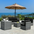 thumbnail image 4 of Costway 8 Pcs Wicker Rattan Sectional Patio Furniture Set with Storage Table, Black, 4 of 12