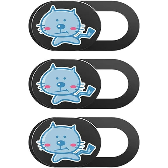 Desktop Camera 3pcs Tablet Computer Blocker Cartoon Notebook Blue Animal Office Microphone Your Slide Thin Webcam Camera Patch Anti-Peeping Privacy Cover Cat for Smartphone