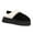 Black, variant on Thick-Soled Fuzzy Slippers for Women & Men - Cozy Platform House Shoes with Anti-Slip Sole, Warm Plush Lined Indoor Outdoor Short Ankle Slippers