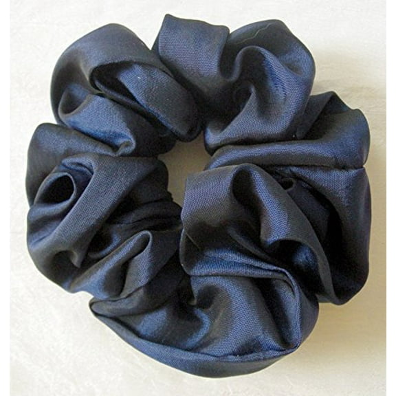 Blue Taffeta Hair Scrunchy-Regular - Made in the USA