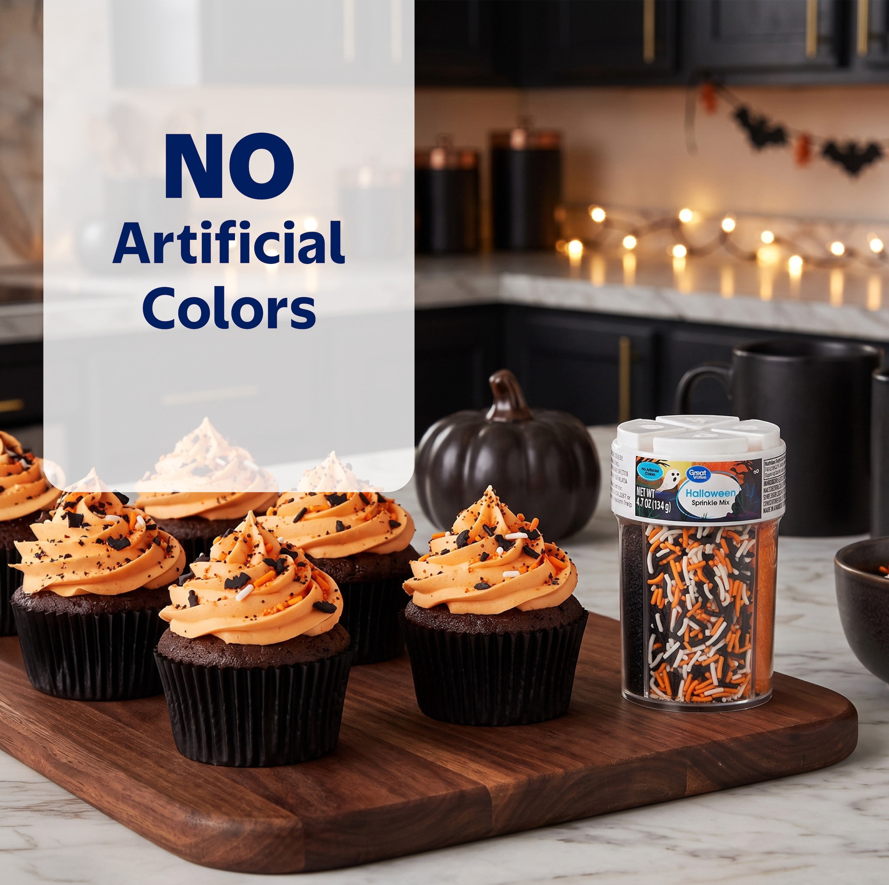Great Value Halloween 4-Cell Decorating Sprinkle Mix, 4.7 oz