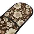thumbnail image 4 of Yayeee Double Oven Mitt Kitchen Heat Resistant Baking 35" x7" Quilted Glove, Brown Floral, 4 of 6