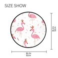 thumbnail image 5 of 36.2 Inch Round Floor Mat Cute Pink Flamingo Pattern Carpet Decor Rug for Living Room Bedroom, 5 of 6