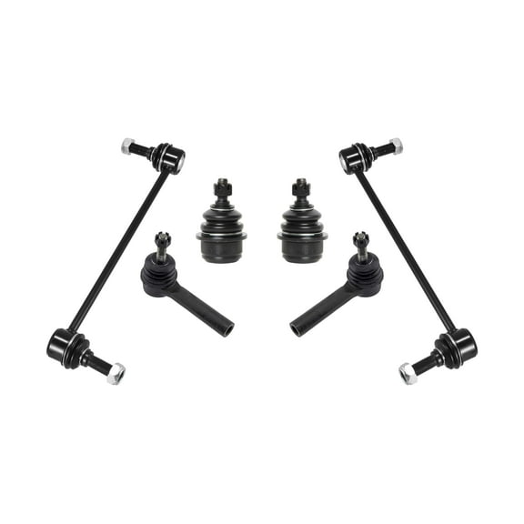 PartsW - 6 Pc Front Suspension Kit Outer Tie Rod Ends   Lower Ball Joints   Sway Bar End Links for Dodge Journey 2009-2020