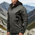 thumbnail image 6 of RYDCOT Men's Cargo Hoodie Waterproof Fleece Lined Ski Jacket Winter Warm Full-Zip Military Army Outdoor Hiking Coat with Muti Zip-Pockets Gray, 6 of 7