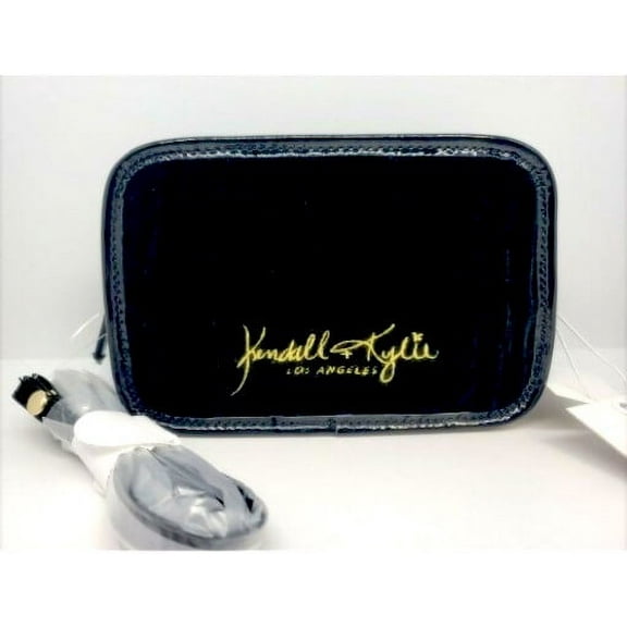 Kendall   Kylie Black Faux Velvet Crossbody Bag w/Removable Strap