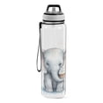 thumbnail image 2 of Elephant Ice Cream Sports Water Bottle Portable Travel Mug 32oz BPA Free Leak Proof Straw Transparent Tritan for Gym Yoga Cycling Camping, 2 of 7