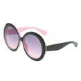 thumbnail image 6 of Abbraccia 2xFuturistic Oversize Round Sunglasses Black Pink frame Gray pink lens, 6 of 10