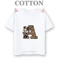 thumbnail image 3 of Camiseta de algodón con el alfabeto de Disney Mickey de la A a la Z, moda de verano para niños y niños, camisetas informales de cuello redondo y manga corta, 3 of 5