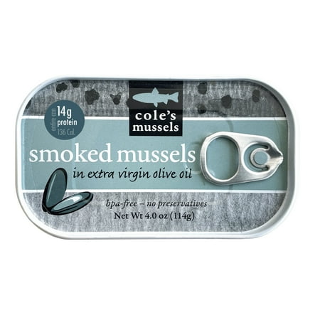 Cole's Smoked Mussels in Extra Virgin Olive Oil (Contains Mollusks)