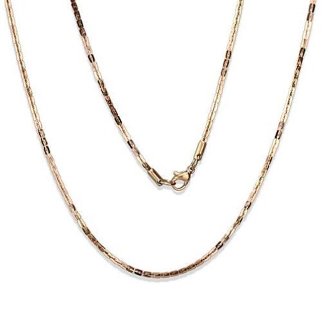 Femmes IP Rose Chaîne en Acier Inoxydable Or Sans Stone dans Aucun Stone - 18 Po.