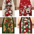 thumbnail image 2 of Camino de mesa navideño, mantel, decoración para mesa de comedor, alce, muñeco de nieve, Papá Noel, camino de mesa estampado, suministros de decoración navideña 2025, 2 of 5