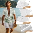 thumbnail image 6 of FOR U DESIGNS Green Tree Floral Ink Print Couple Shirts and Dress Matching Outfit Linen-Style Flowy Womens Sleeveless Sundress with Pocket Casual Mens Buttons Shirt, 6 of 7