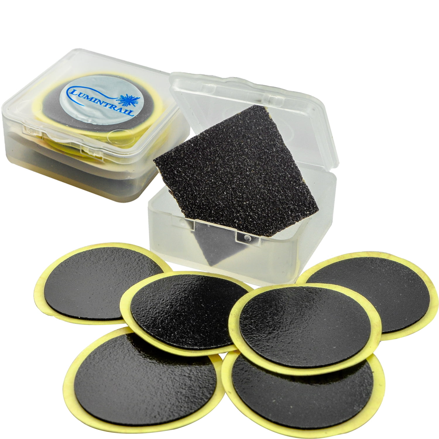 Lumintrail Glueless Bike Tire Patch Kit w/ 6 Adhesive Bicycle Tube