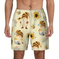 thumbnail image 2 of Goofa Watercolor Bee Honey Honeycomb Bee Printed Men's Swim Trunks Board Shorts Quick Dry Mens Swimming Trunks with Compression Liner,Breathable Fit Hawaii Beach Shorts-Medium, 2 of 9