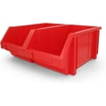 thumbnail image 2 of DJC Supply Red Heavy duty thermoplastic storage bin organizer, Stackable, Hangable, Side-connect 2 Pack, LARGE 8.4" X 11" X 6.9", 2 of 4