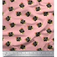thumbnail image 1 of Soimoi Pink Poly Georgette Fabric Floral & Be You Text Print Sewing Fabric BTY 52 Inch Wide, 1 of 5