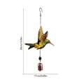 thumbnail image 3 of Stained Glass Hummingbird Wind Chime Metal Bell Weatherproof Hanging Ornament for Garden Patio Window Decor Gift, 3 of 6