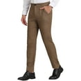 thumbnail image 5 of INSPIRE CHIC Men's Classic Plaid Dress Flat Front Checked Office Prom Trousers 36 Brown, 5 of 7