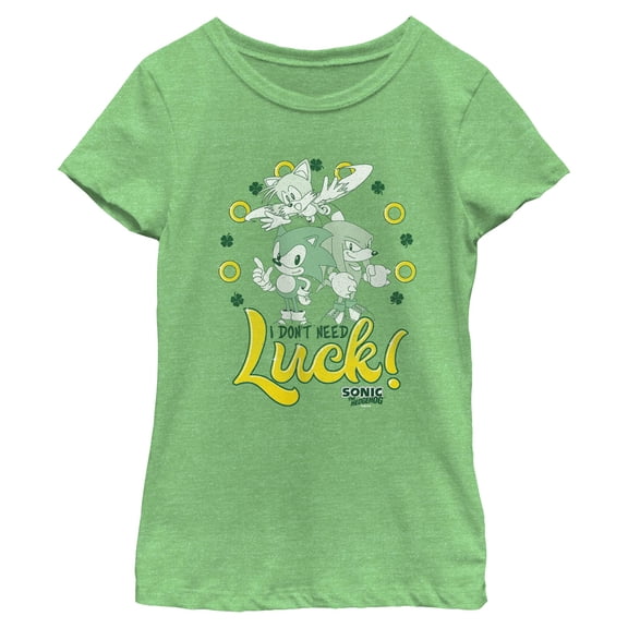 Girls Sonic the Hedgehog Team I Don't Need Luck T Shirt