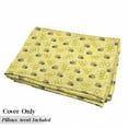 thumbnail image 5 of Cartoon Floor Pillow Lounger Cover, Repeating Bee Pattern and Honeycomb Motifs in Funny Style, Nap Mat Printed Fabric Case for 5 Pillows, 88" x 27", Pastel Yellow and Grey, by Ambesonne, 5 of 5