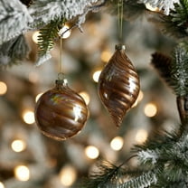 Melrose Iridescent Swirl Glass Ornament Set of 12