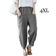 thumbnail image 4 of Guardurnaity Pantalones hasta la pantorrilla para mujer, pantalones Vintage para mujer, bombachos de moda con cintura de nueve puntos para mujer, Prendas para la parte inferior del cuerpo Negro 4XL, 4 of 6