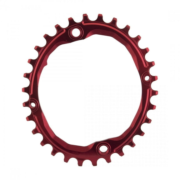 absoluteBLACK 104 Oval chainring, 104BCD 30t - red