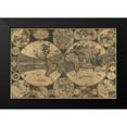 thumbnail image 2 of Godson, W. 14x11 Black Modern Framed Museum Art Print Titled - World Map with Planets, 2 of 5