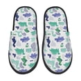 thumbnail image 2 of KLL Dinosaur Slippers for Women Men House Slip on Indoor Outdoor Bedroom Furry Fleece Lined Ladies Comfy Anti-Skid Rubber Hard Sole-Large, 2 of 8