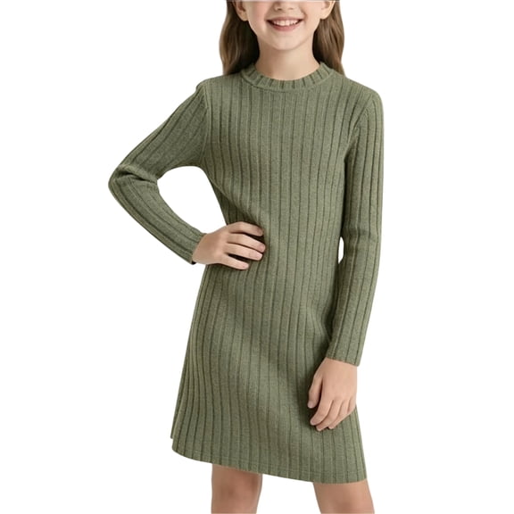 Grblisyd Girls Sweater Dress Christmas Eve Halloween Holiday Dress Knit Long Sleeve Kids Casual Sweaters Outfits