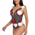 thumbnail image 3 of Yiaed Chillin with My Gonme Print Women's Ruffled One Piece Swimsuit V Neck Swimwear Slimming Monokini for Woman-XX-Large, 3 of 8