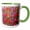 Green/White, variant on 3drose, Pink and Green Paint Brush Strokes Abstract, 11oz Two-tone Red Mug