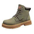 thumbnail image 2 of RotHome Men’s Chukka Ankle Boots Leather Lace-up Platform Chunky Heel Combat Style Non-Slip Treaded Lug Sole Casual Business Work Boot, 2 of 6