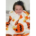 thumbnail image 5 of Serafina Home Halloween Throw Blanket: Plush Soft Velour with Smiling Jack O Lantern Pumpkins with Candy Corns, 5 of 7