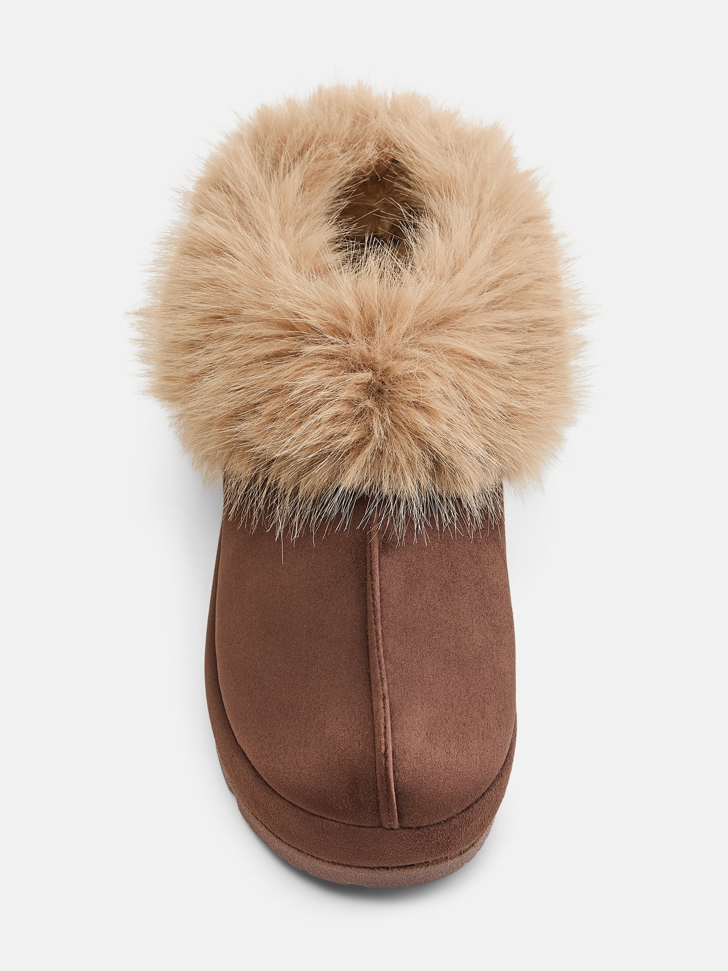Joyspun Women's Faux Fur Slipper Booties