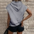 thumbnail image 4 of VISALY Hoodies Pullover Graphic Sweatshirts Jacket Sleeveless Hoodie T Shirt Summer Short Sleeve Tops Hoodie Vest Plain Shirt Sweatshirt Casual Tops Basic Sweatshirt Tunic Sweater Grey Xxl, 4 of 5