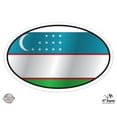 thumbnail image 1 of Uzbekistan Flag Oval - 3" Vinyl Sticker - For Car Laptop I-Pad Phone Helmet Hard Hat - Waterproof Decal, 1 of 1